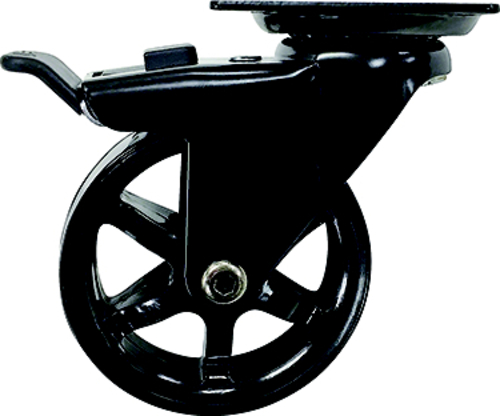 Shepherd Hardware 6276 3 in. Swivel Caster Wheel with Brake, Black