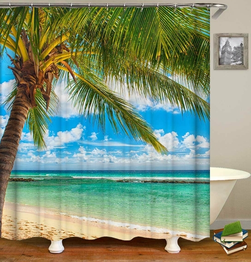 Sunny Beach Day Shower Curtain