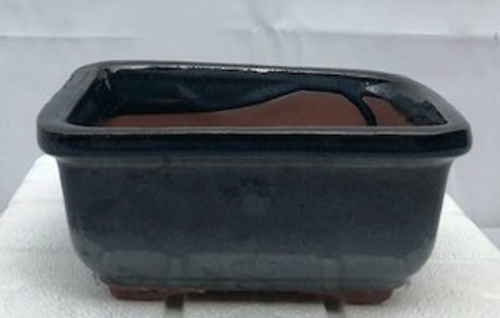 Blue Ceramic Bonsai Pot - Rectangle 6.5" x 5" x 3"