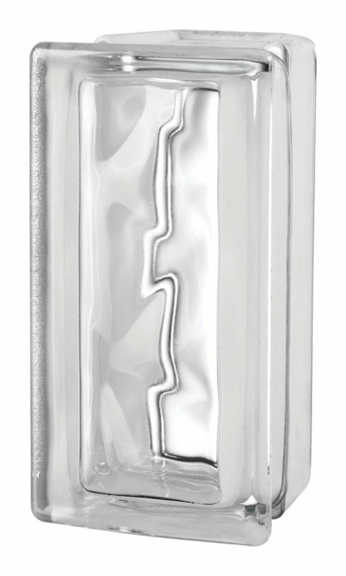 Seves 5002894 Double Nubio Allbend Glass Block, 8 x 4 x 4 in. - Pa