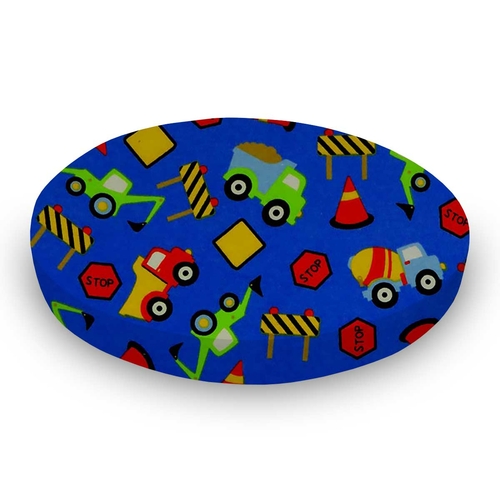 SheetWorld Fitted Round Crib Sheet - 100% Cotton Flannel -