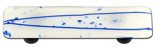 Hot Knobs HK3006-PB Mardi Gras Blue with White Rectangle Glass Cabinet