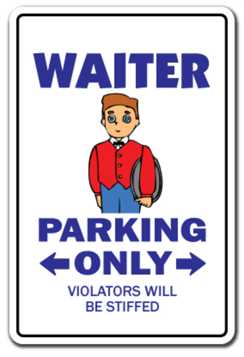 SignMission D-8-Z-Waiter 8 x 12 in. Waiter Decal - Server Restaurant U