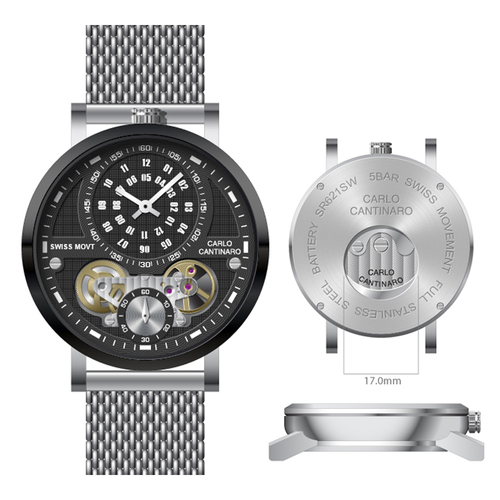 Carlo Cantinaro CC1004GM018 Mens Watch Quartzmatic GMT