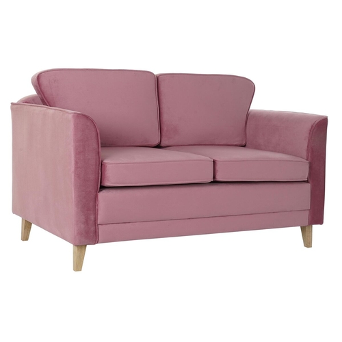 Sofa DKD Home Decor 136 x 76 x 82 cm Pink Natural Wood Sixties