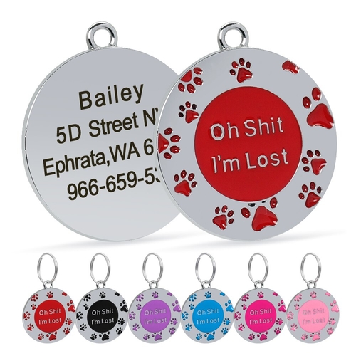 Dog Tag Dog Collar Accessories Pet Puppy Cat Name