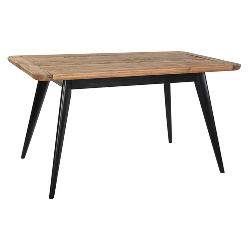 Dining Table DKD Home Decor Black Natural Pinewood Recycled Wood 140 x