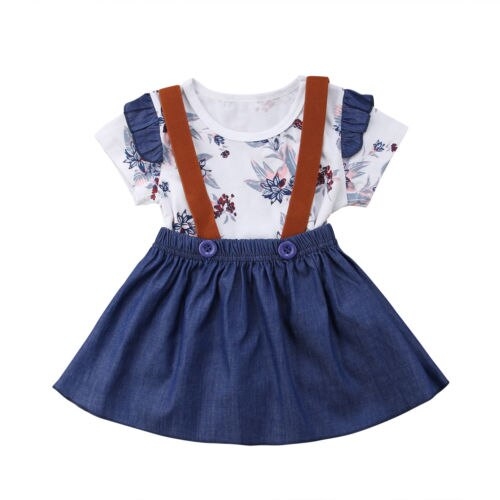 2Pcs Newborn Kids Baby Girl Floral Jumpsuit