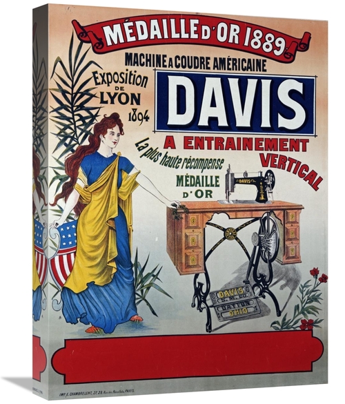 Global Gallery GCS-267441-22-142 22 in. Davis, Machine a Coudre Am