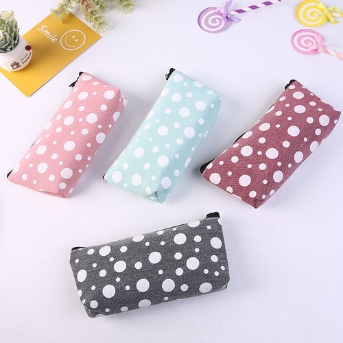 Kawaii Pencil case Cute pencil bag Simple dots