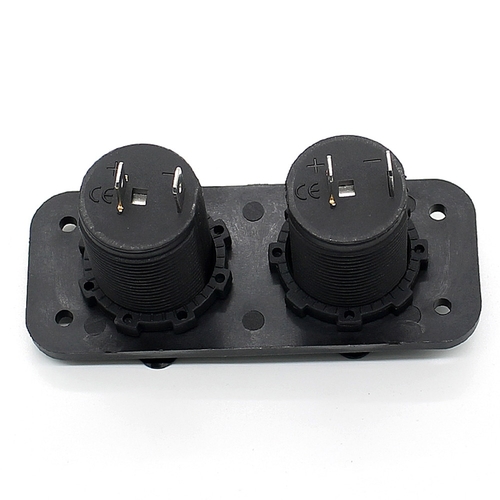 Dual USB Charger and Socket Panel Mount Marine 12