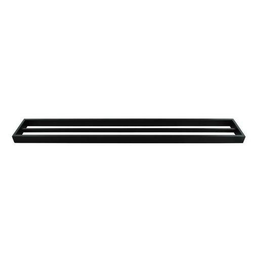 Omar Nero Square Matte Black Double Towel Rail 800mm