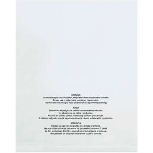 Box Partners PBM06092 6 x 9 in. 2 Mil Flat Suffocation Warning Poly Ba