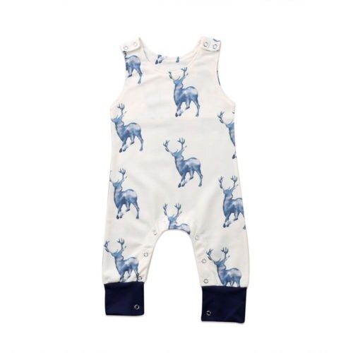 Newborn Infant Baby Boys Girls Deer Sleeveless