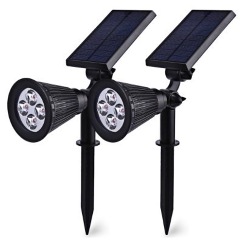 2 in 1 Solar Powered 4-LED Landscape Lighting