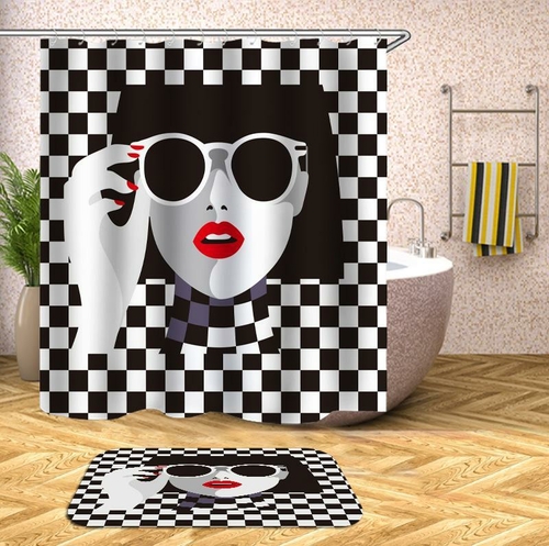 Red Lipstick Chic Lady Shower Curtain