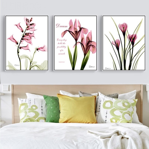 Flower Canvas Painting Oil Paint Pink