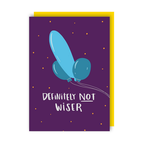 Wiser Funny Balloons Birthday Card (Pack of 6)