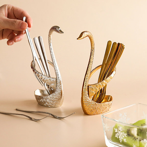 Forks With Elegant Swan Holder