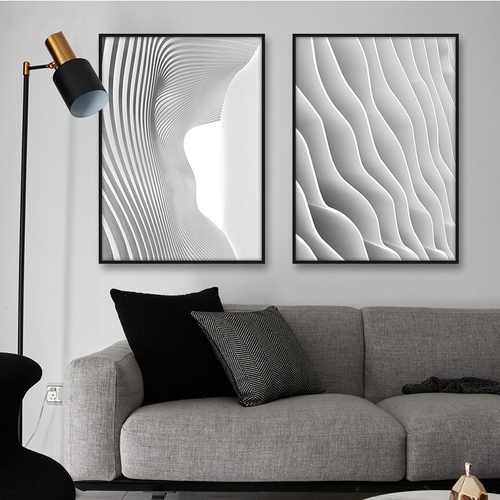 Geometric Line Space Canvas Painting Abstract Wall