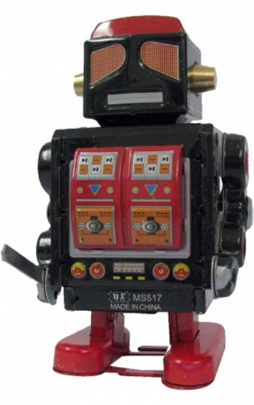 SHAN MS517 Collectible Tin Toy - Robot Black & Red