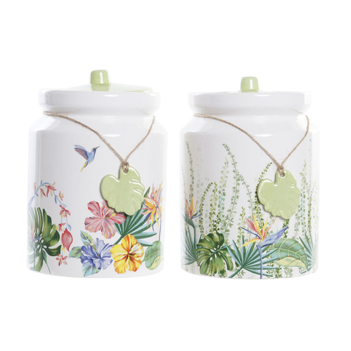 Tin DKD Home Decor Garden Multicolour Tropical 1 L 12 x 12 x 16 cm (2