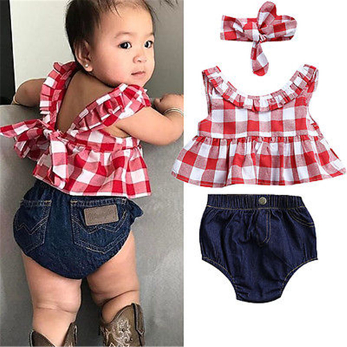 Pudcoco Hot Sale Summer Baby Girl 3Pcs Outfits