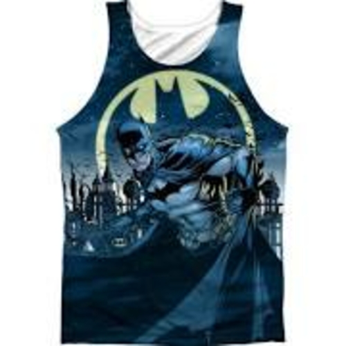 Batman & Heed the Call-Adult 100 Percent Poly Tank Top T-Shirt, Wh