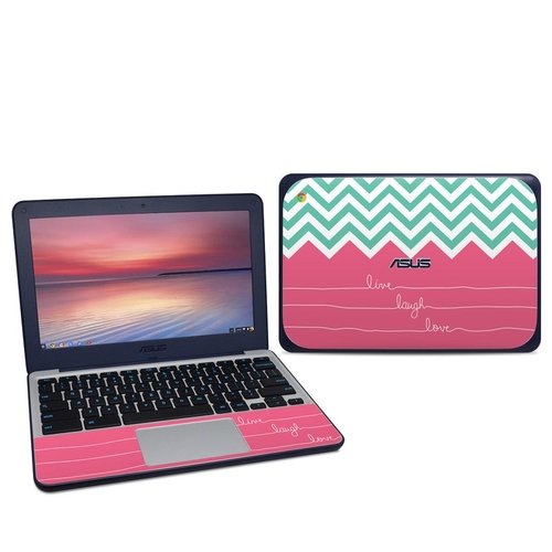DecalGirl AC202-LIVELAUGHLOVE Asus Chromebook C202S Skin - Live Laugh 