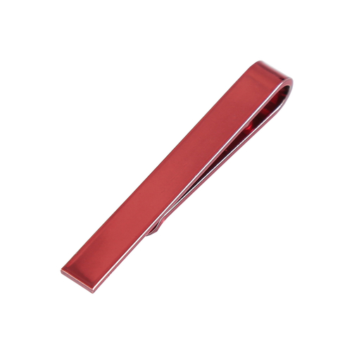 Plain Metal Tie Clip - Red