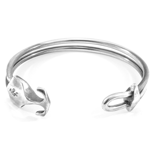 Delta Anchor Silver Bangle 