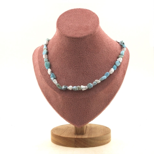 Howlite from USA + Larimar beads necklace.