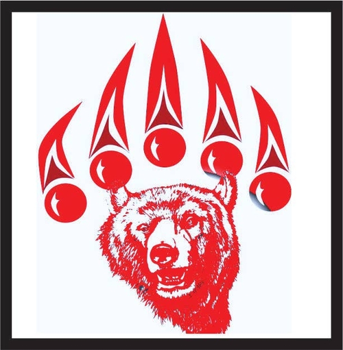 3 Inch Cloth  Patch Bear Claw Native Totem Pole Art