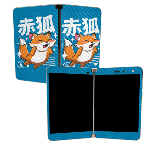MightySkins CF-MISURDUO-Fox Kawaii Carbon Fiber Skin for Microsoft Sur