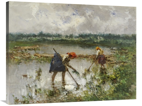 Global Gallery GCS-268284-40-142 40 in. Women at Work in Rice Fielda A