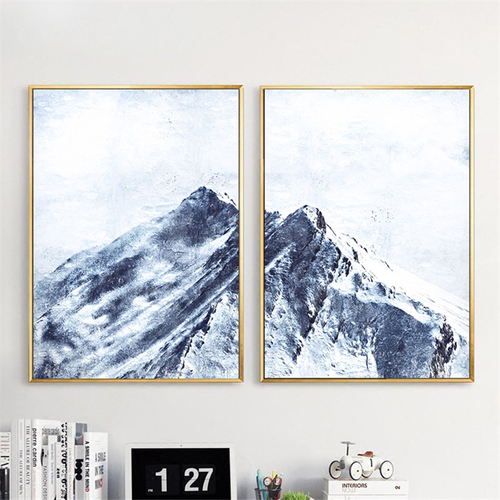 Abstract Mountain Nordic Canvas Snow Scenery