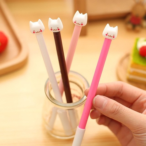 2 Pcs Super Cute Kawaii Cartoon kitten Gel Pen