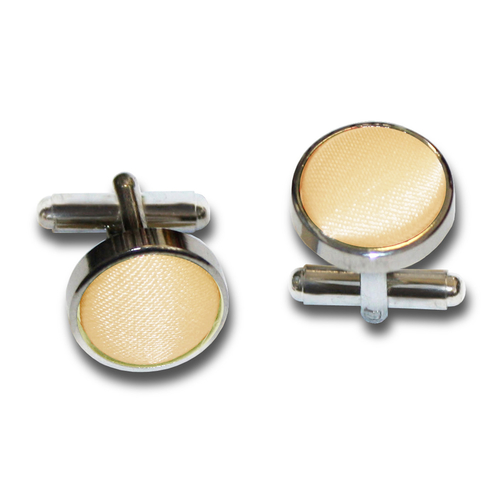 Plain Satin Cufflinks - Pale Yellow