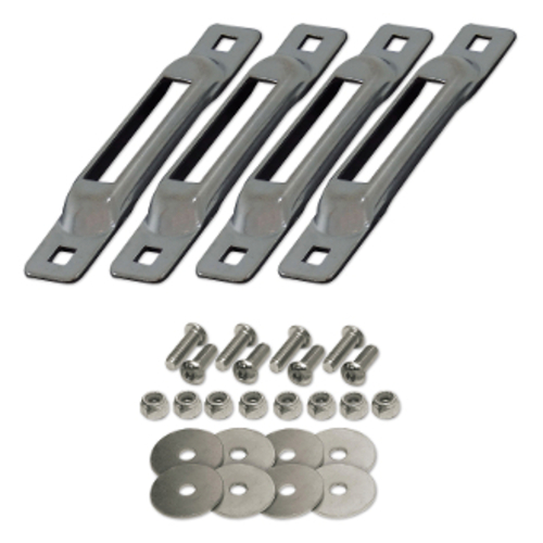 E-Track Fasteners Single Strap Anchors, Zinc - 4 Pack