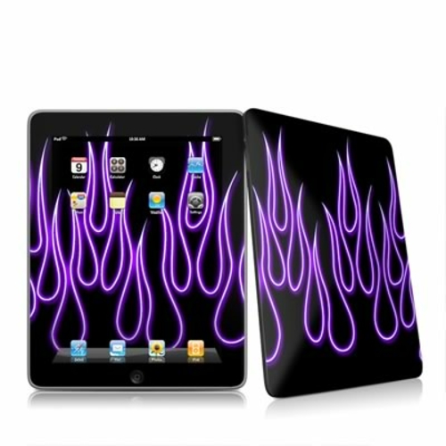 DecalGirl IPAD-NFLAMES-PRP iPad Skin - Purple Neon Flames