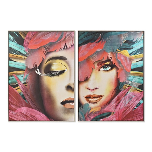 Painting DKD Home Decor Lady 103 x 4,5 x 143 cm (2 Units)