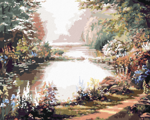 Zuty - Paint by Numbers - POND, TREES AND FLOWERS (NORTHERN