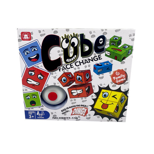 Zummy Face Change Board Game with 16 Cubes and Game Bell