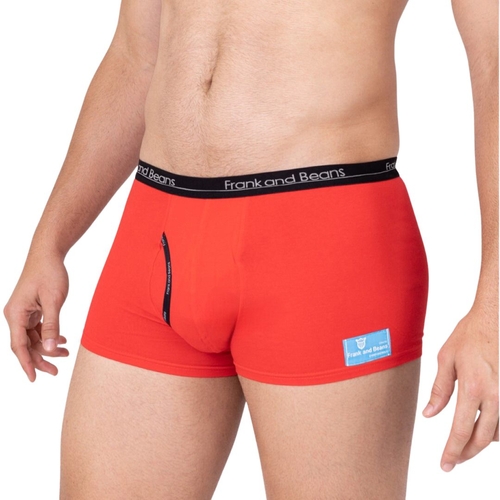 Mens Boxer Briefs Cotton Trunks Red