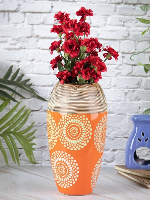 Ceramic Multicolor Cylinder Shaped Vase
