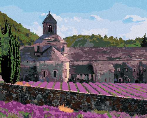 Paint by Numbers - A LAVENDER FIELD NEAR A SENANQUE MONASTERY IN