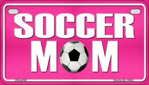 Smart Blonde MP-326 7 x 4 in. Soccer Mom Novelty Metal Motorcycle Plat