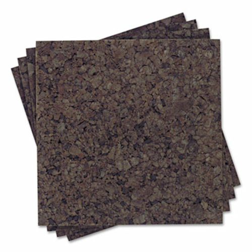 Quartet 15050Q Cork Panel Bulletin Board  Natural Cork  12 x 12  4 Pan