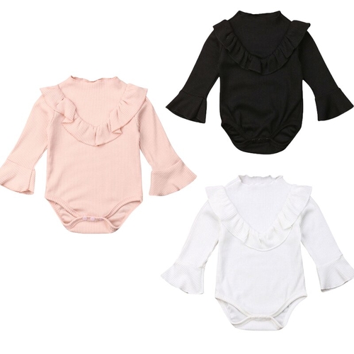 Cute Newborn Baby Boy Girls Jumpsuit Ruffles Long