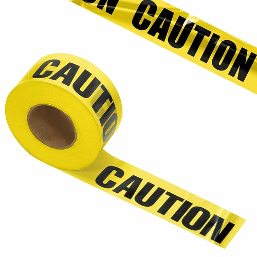 1 Roll of Barricade Tape 3”, Black and Yellow Caution Tape Roll 1000